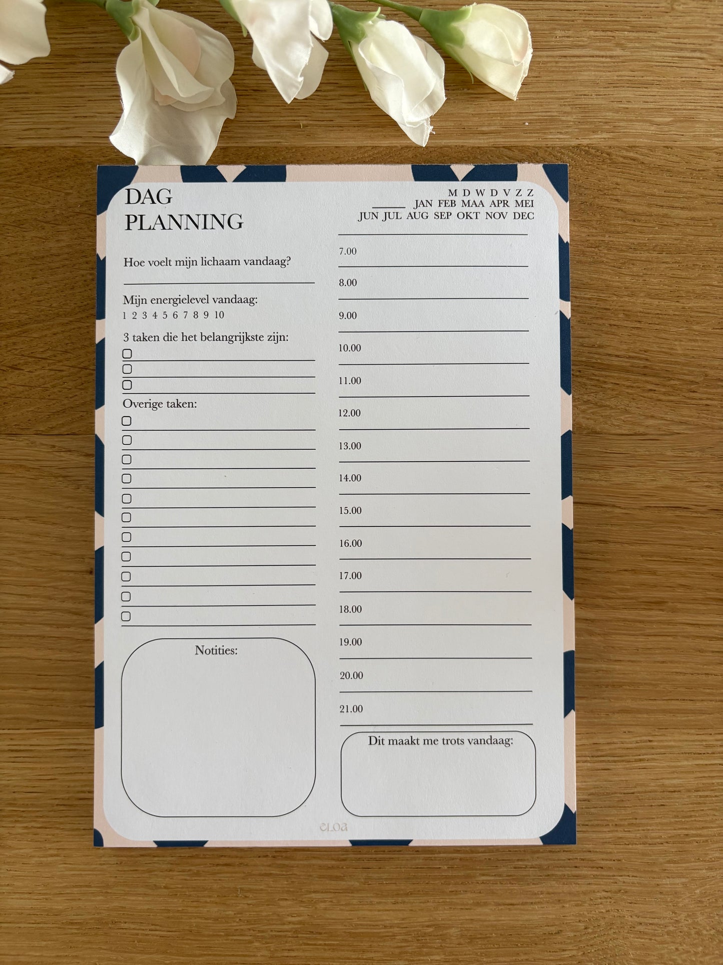 Dagplanner A5 ongedateerd notitieblok