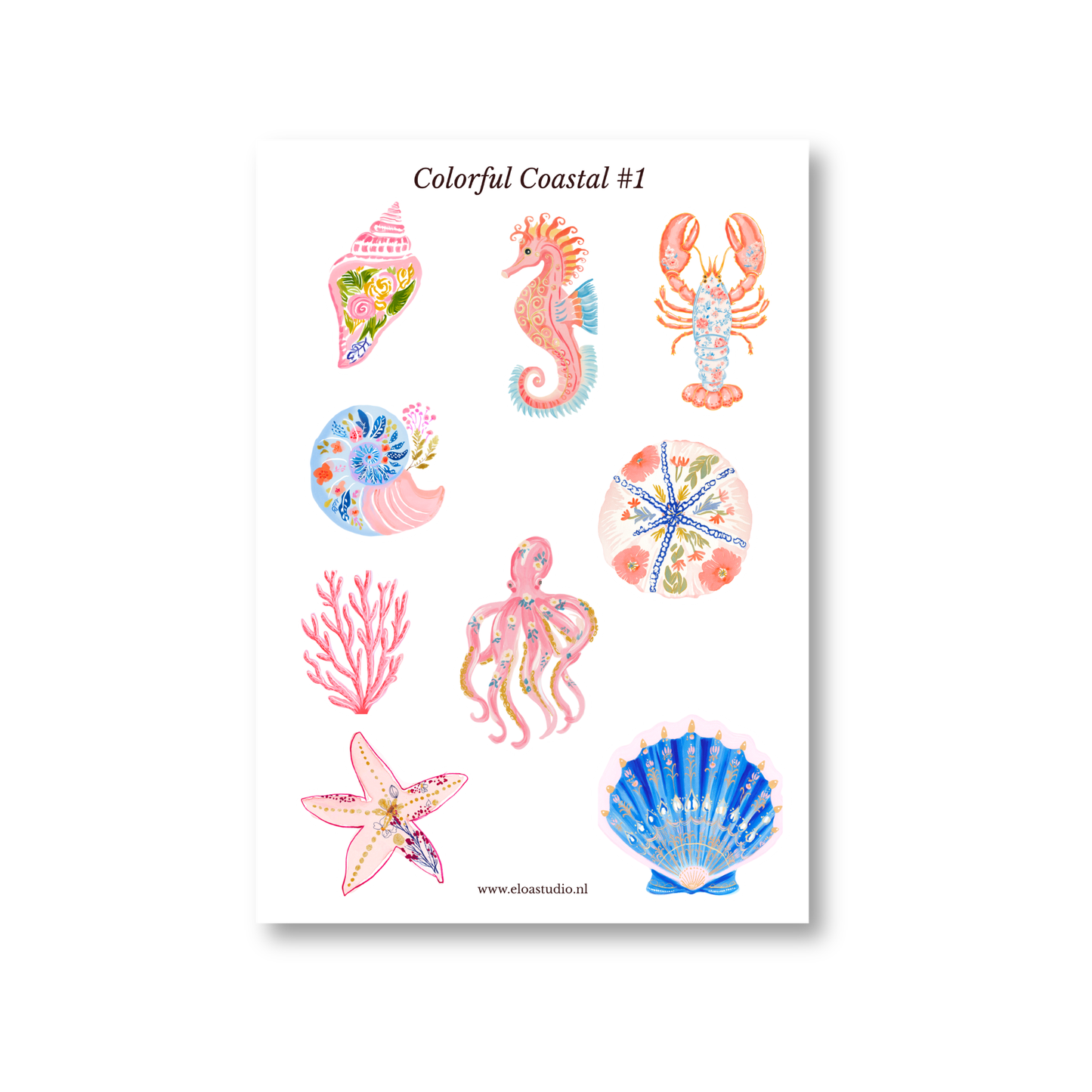 Colorful Coastal #1 Stickervel