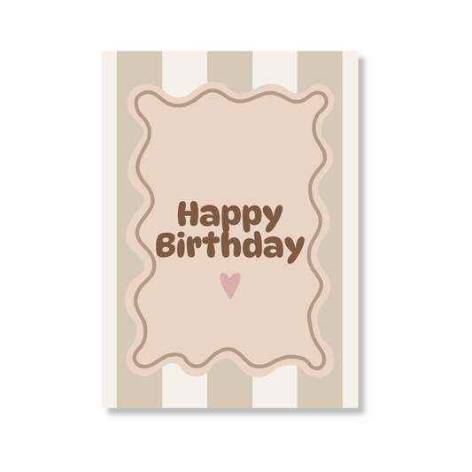 Happy Birthday Ansichtkaart neutrale kleuren
