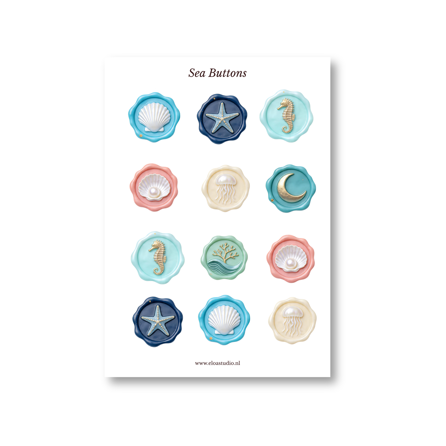 Sea Buttons stickervel
