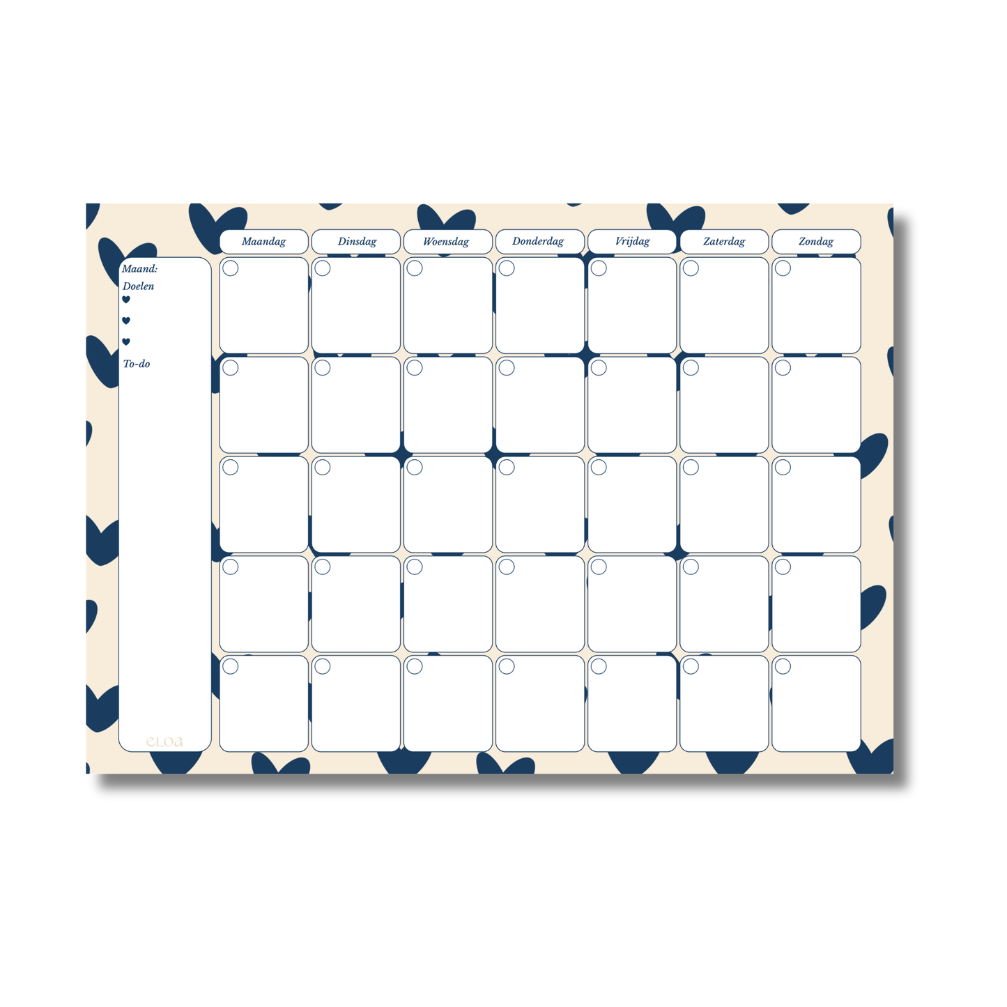 Bureau Maandplanner Doelen & Overzicht A4