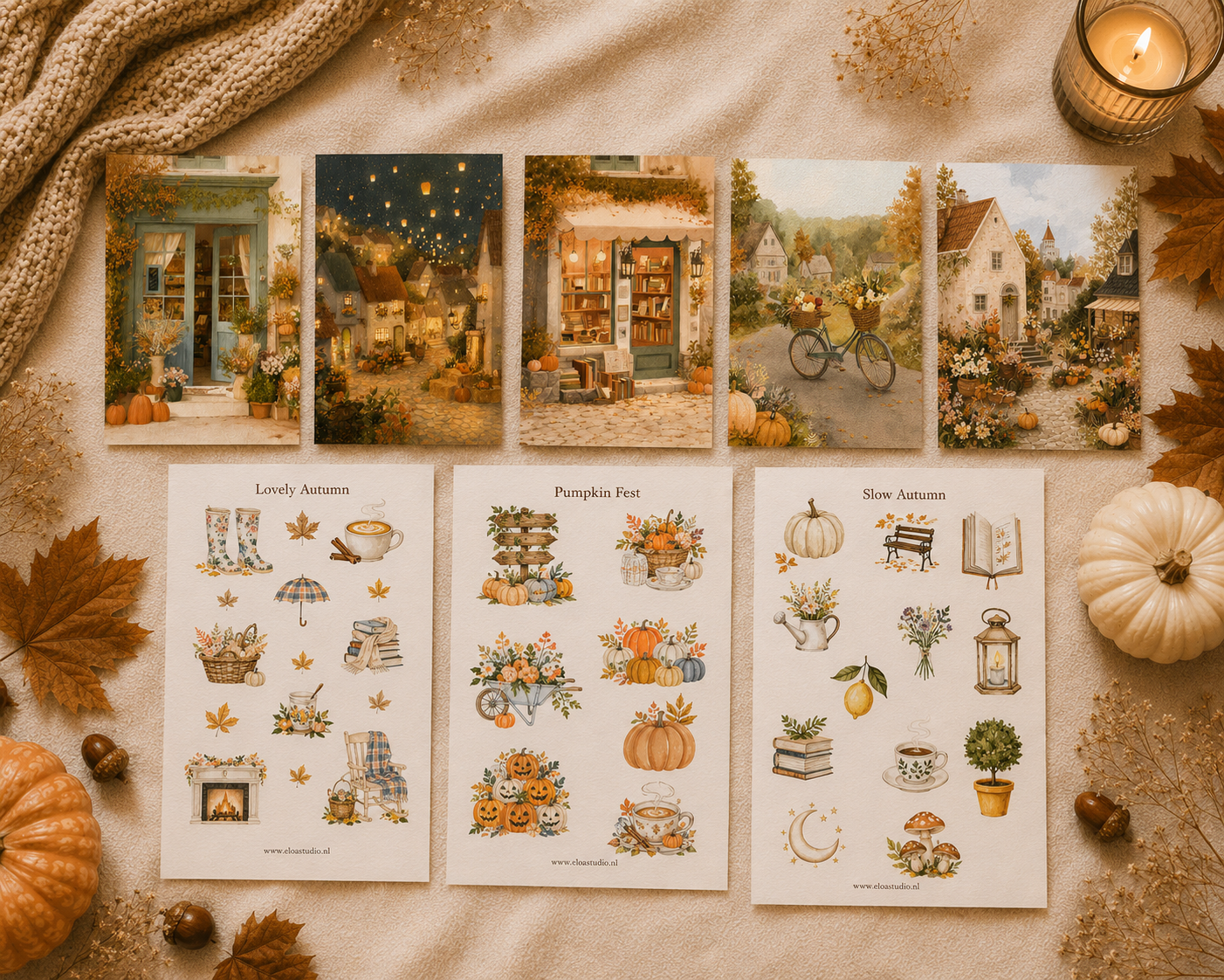 Autumn Days Bundel| Stickervellen en Ansichtkaarten