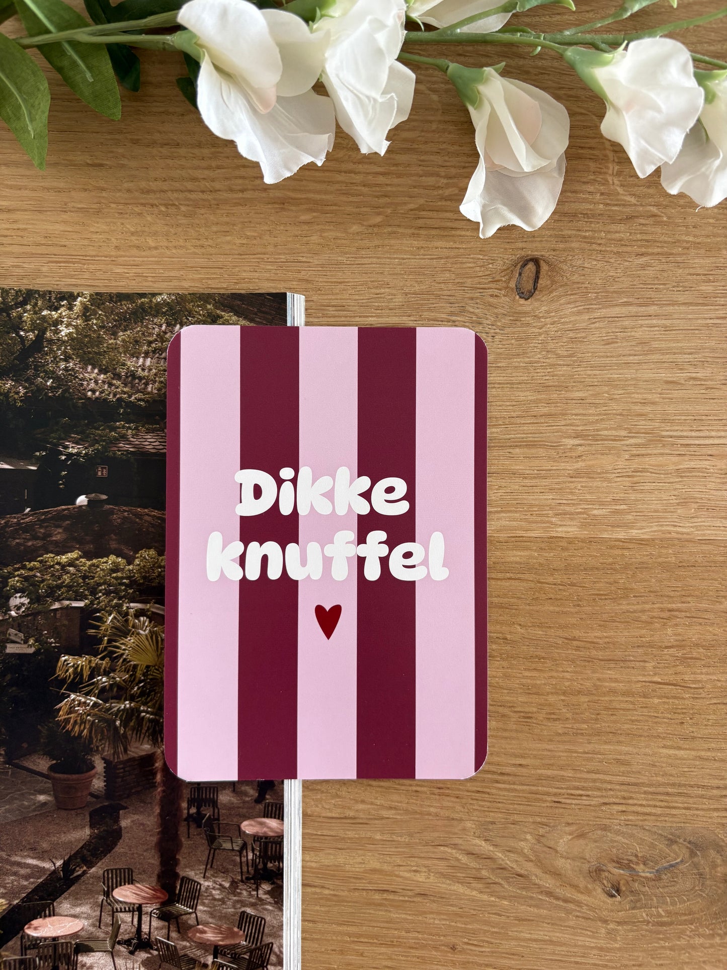 Ansichtkaart Dikke knuffel gestreept