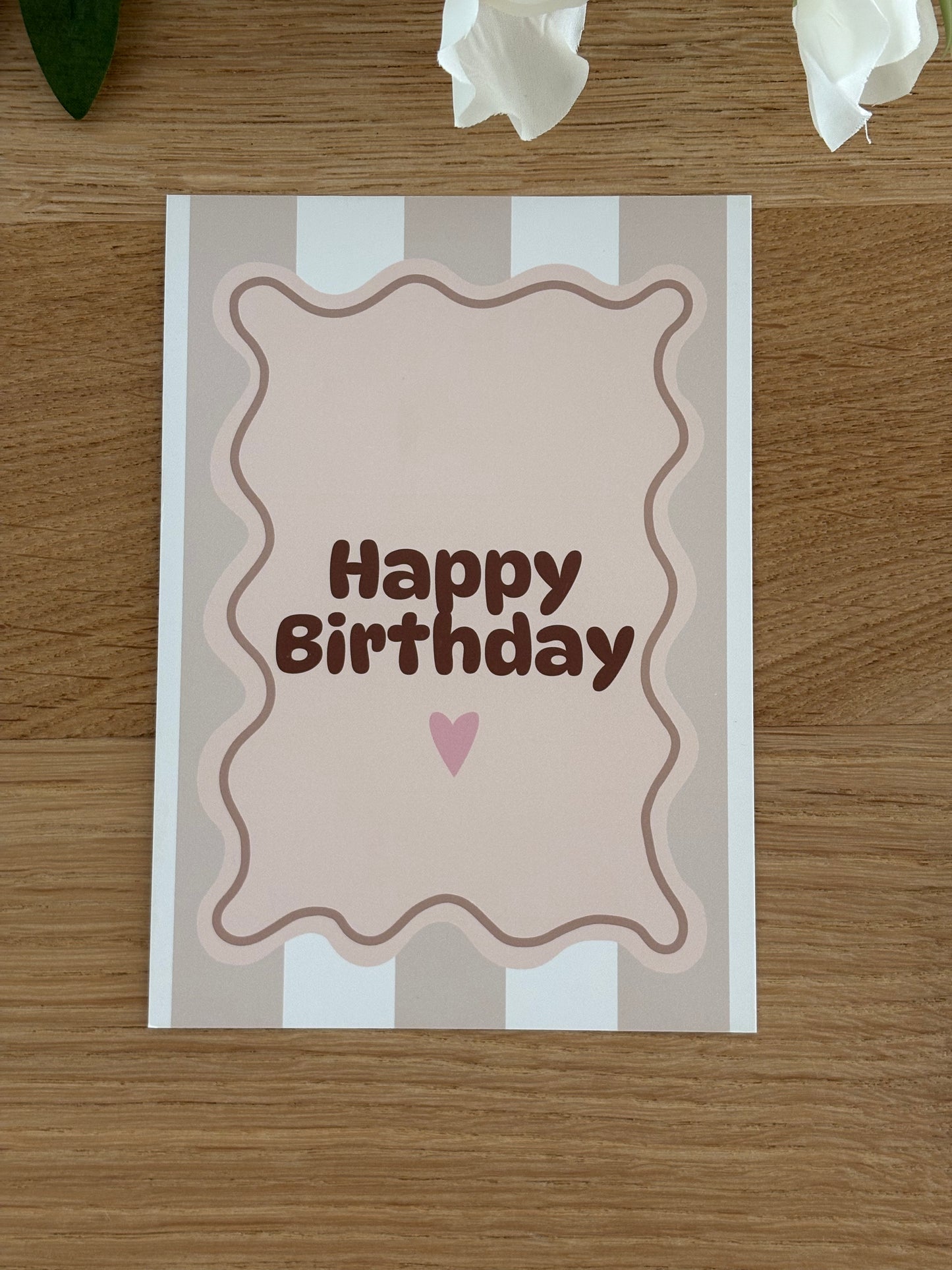 Happy Birthday Ansichtkaart neutrale kleuren