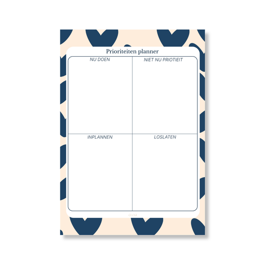 Prioriteiten Planner A5 | notitieblok planner| typefout